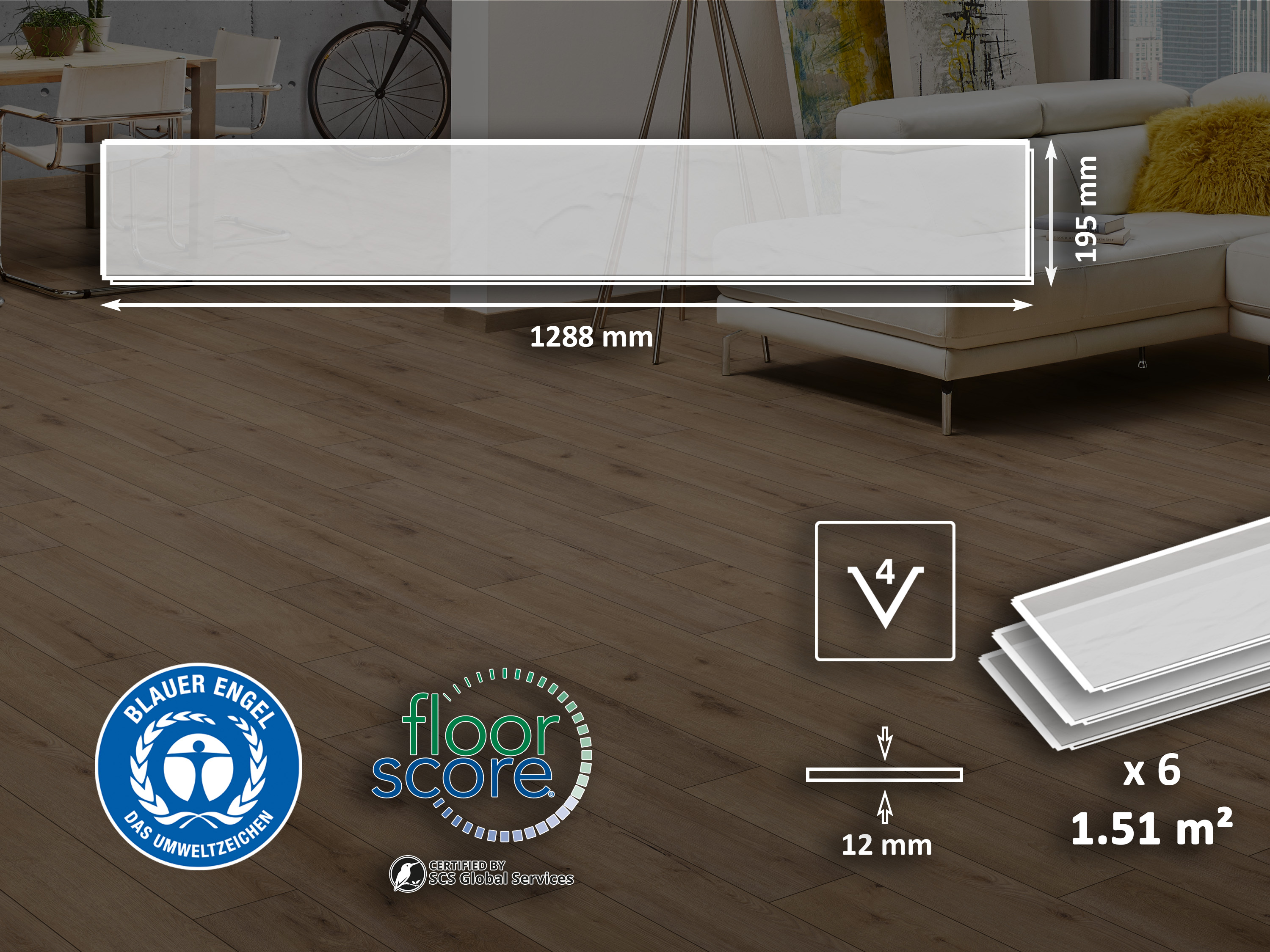 Laminatboden KronoOriginal® Atlantic 12 - Haybridge Oak K285 - 12 mm - MO.RE! Moisture resistant