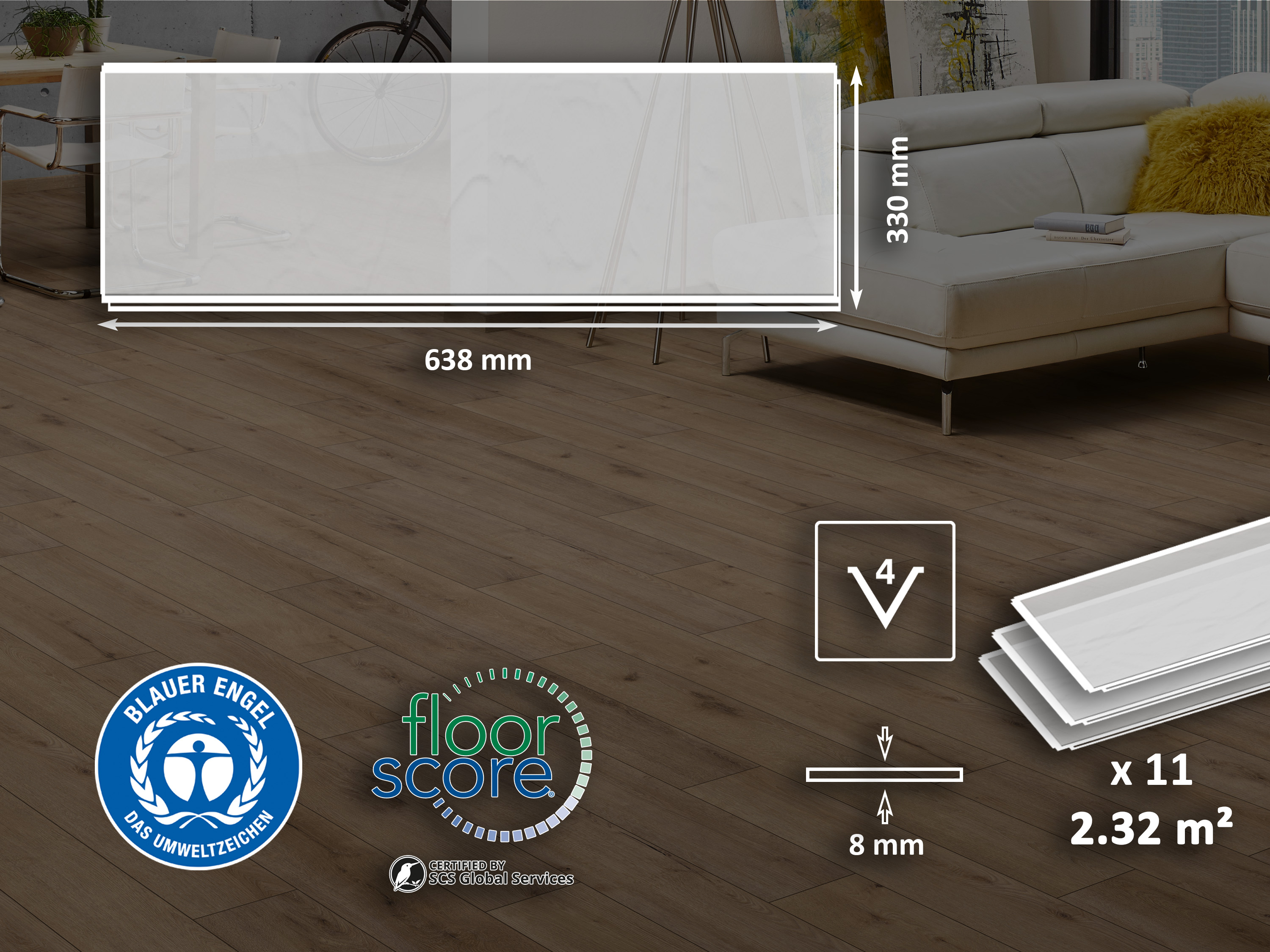 Laminatboden KronoOriginal® Impression - Ice Flow K385 - 8 mm 