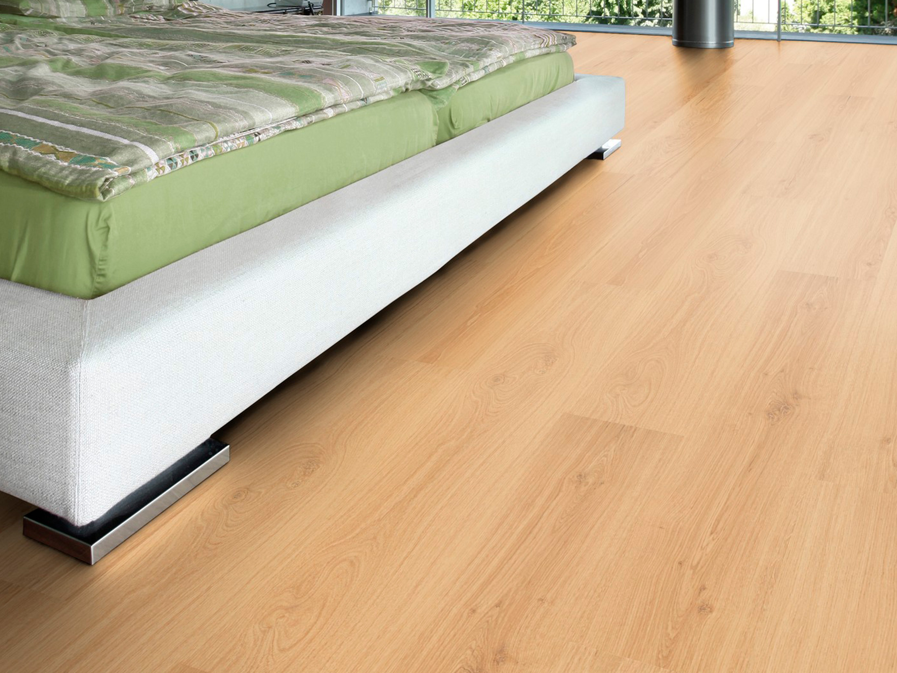 Kork Designboden Wood Basic - Essential Oak, digitalbedrucktes Korkfurnier