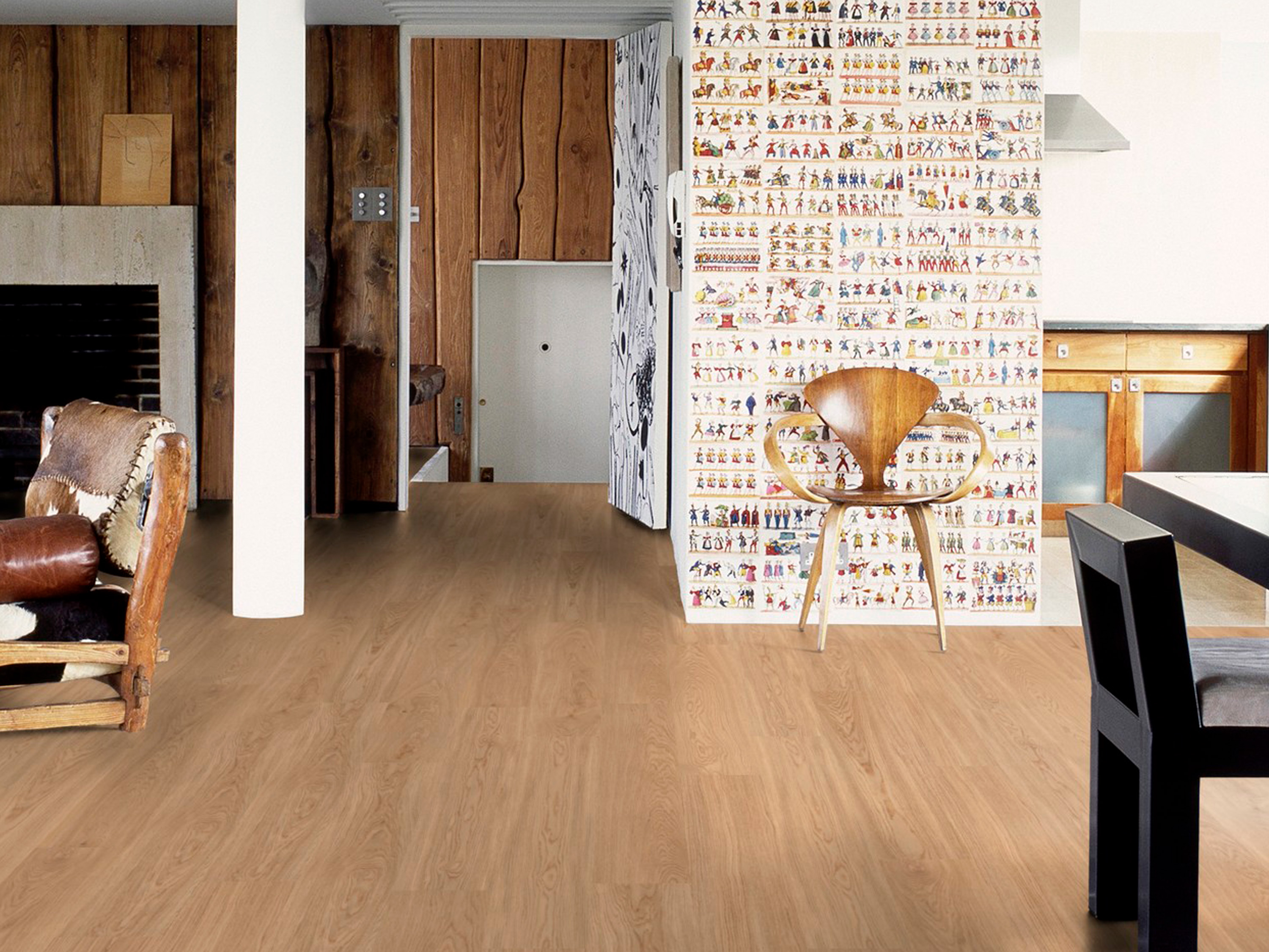 Kork Designboden Wood Basic - Arabian Desert Oak, digitalbedrucktes Korkfurnier