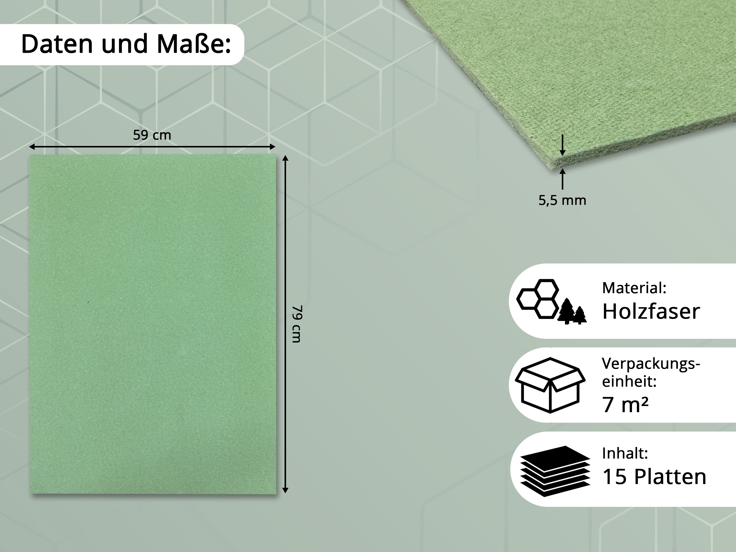 uficell® PARQUET FELT Trittschalldämmung Parkettunterlage aus Holzfaser - Stärke: 5,5 mm