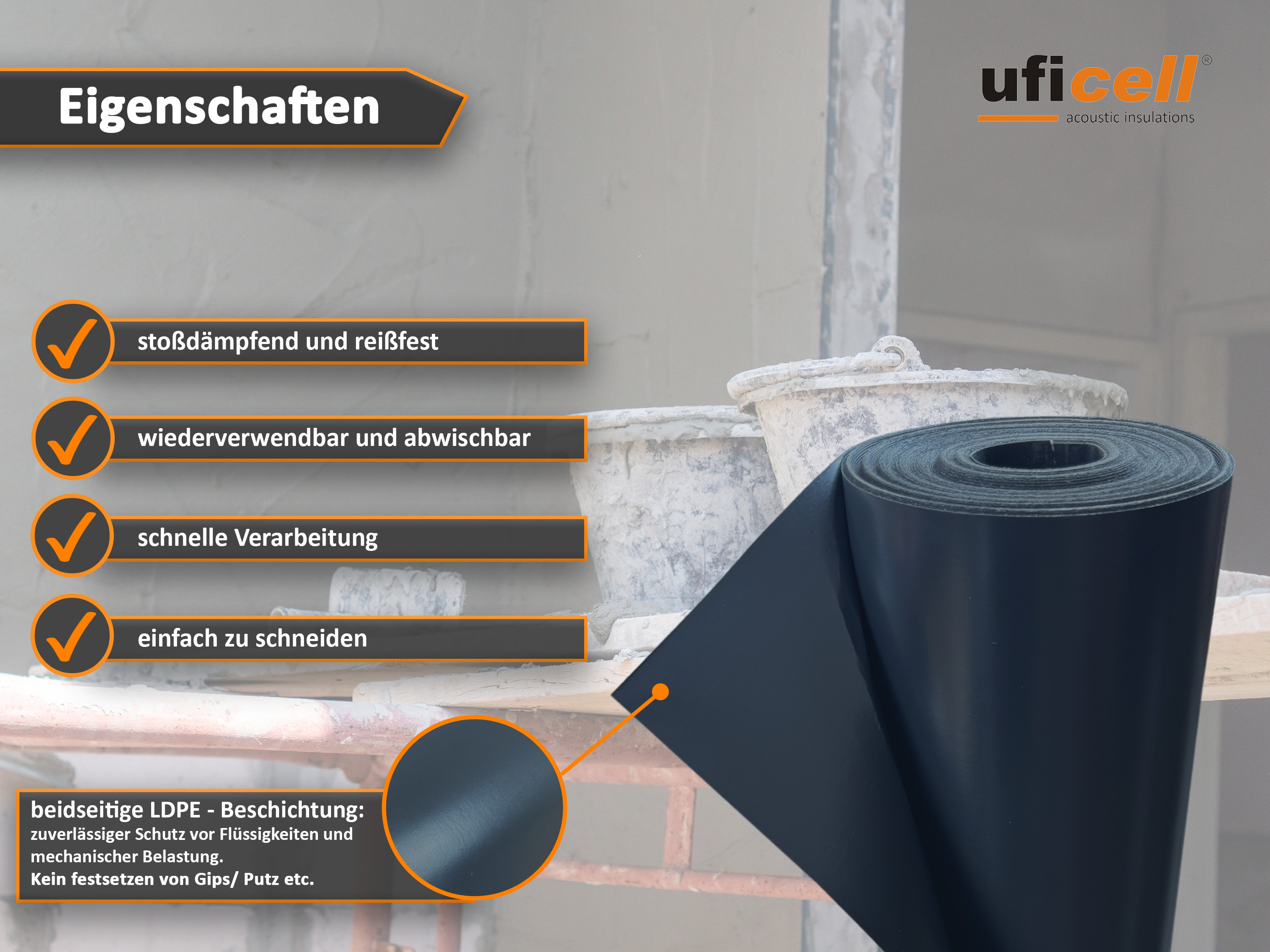 Milchtütenpapier (Tetra Pack) Oberflächenschutz 320 g - wasserfeste LDPE Beschichtung - 75 m² Rolle