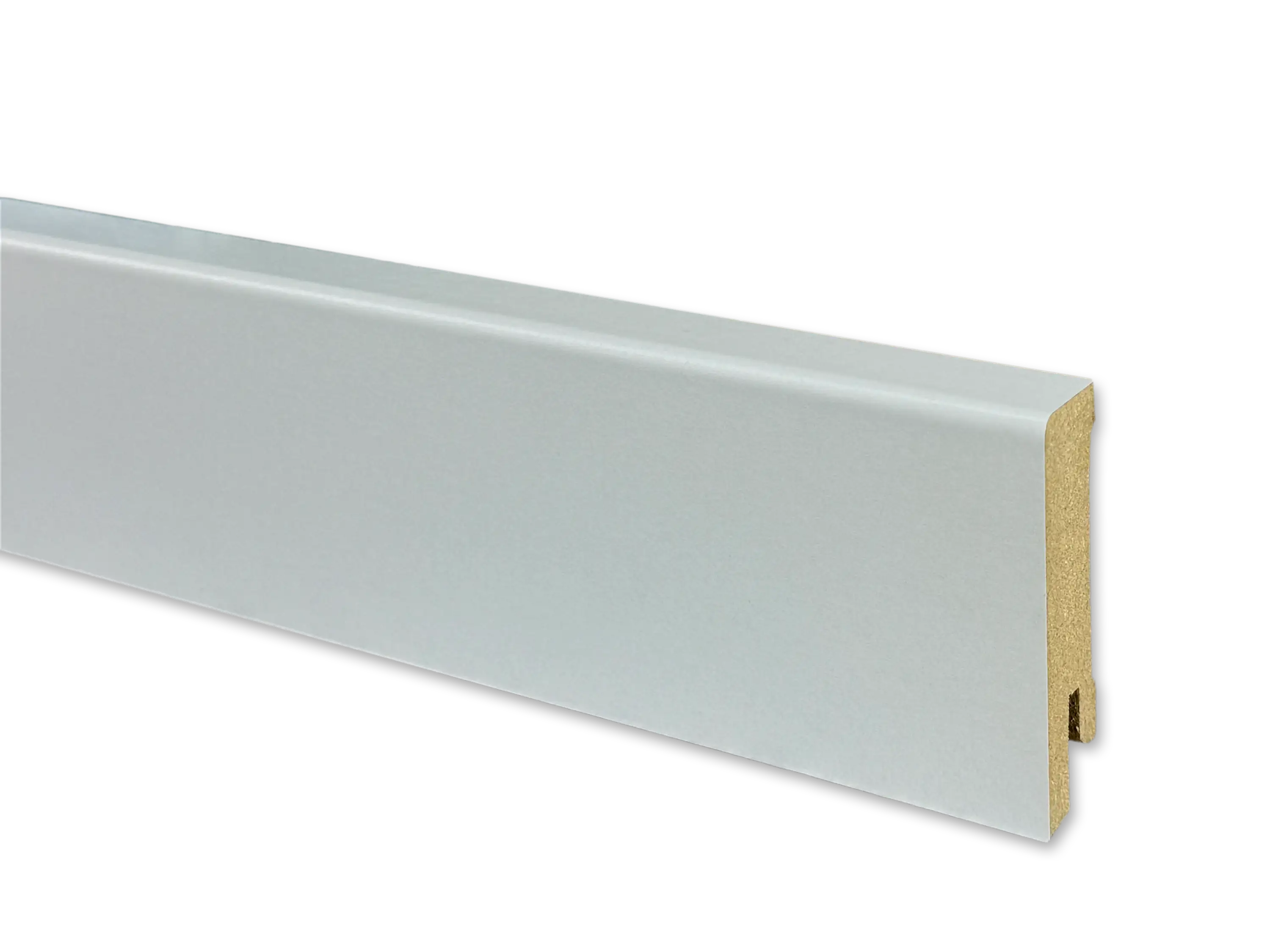 Sockelleiste Lichtgrau CUBE Fußleiste 16 x 58 mm in Lichtgrau RAL 7035 - CLIPSTAR Fräsung