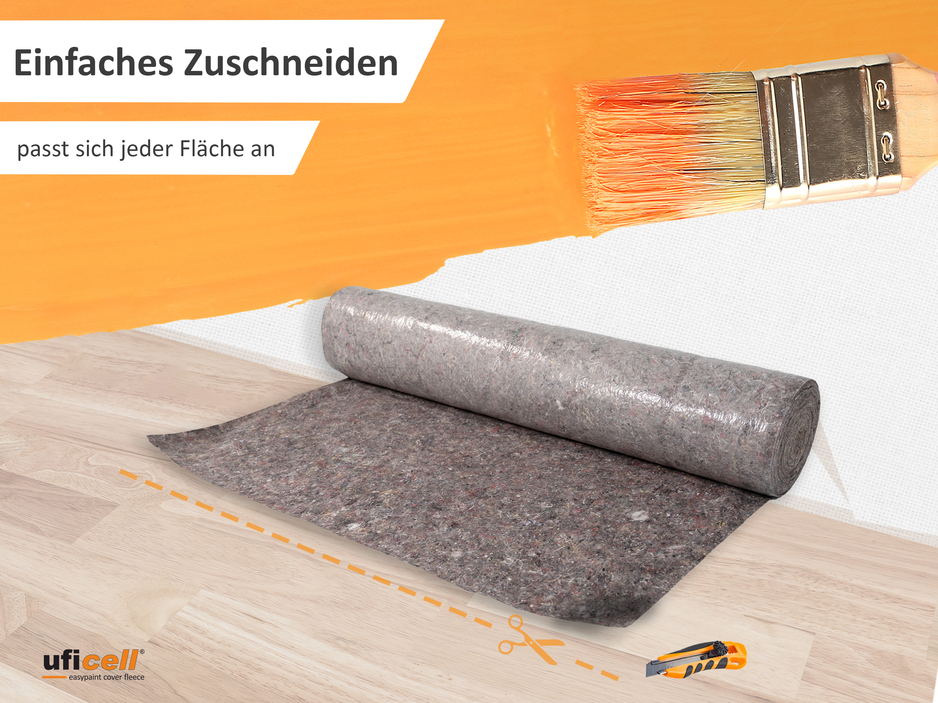 easypaint Malervlies Malerabdeckvlies premium, Schutzvlies, mit PE-Anti-Rutsch-Beschichtung 180g/m²