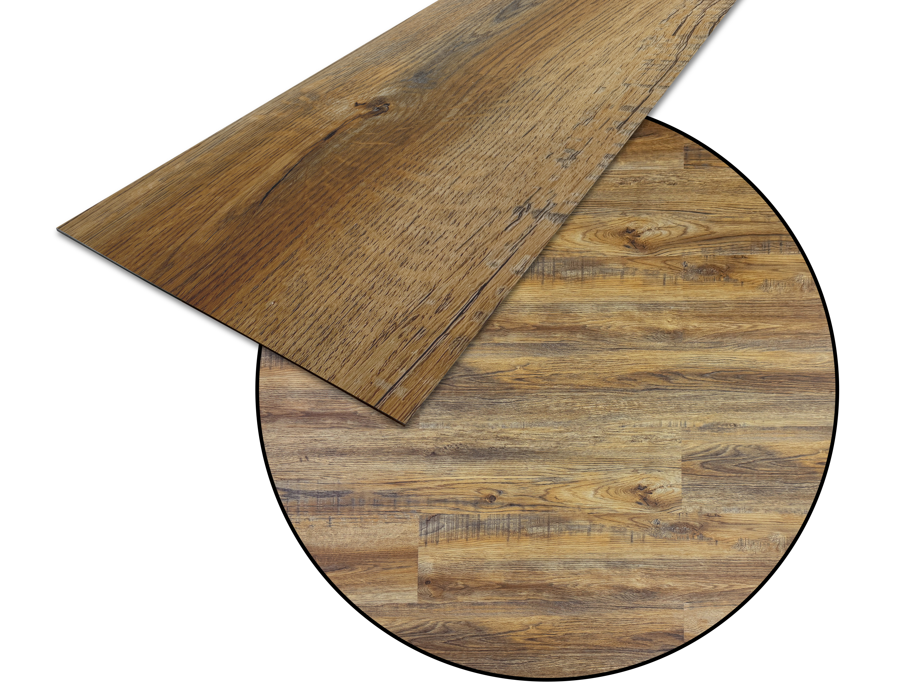 TRECOR® LVT Dryback Klebe-Vinylboden Eiche Rustikal Natur Landhausdiele – wasserfest, 2 mm stark, 0,3 mm Nutzschicht