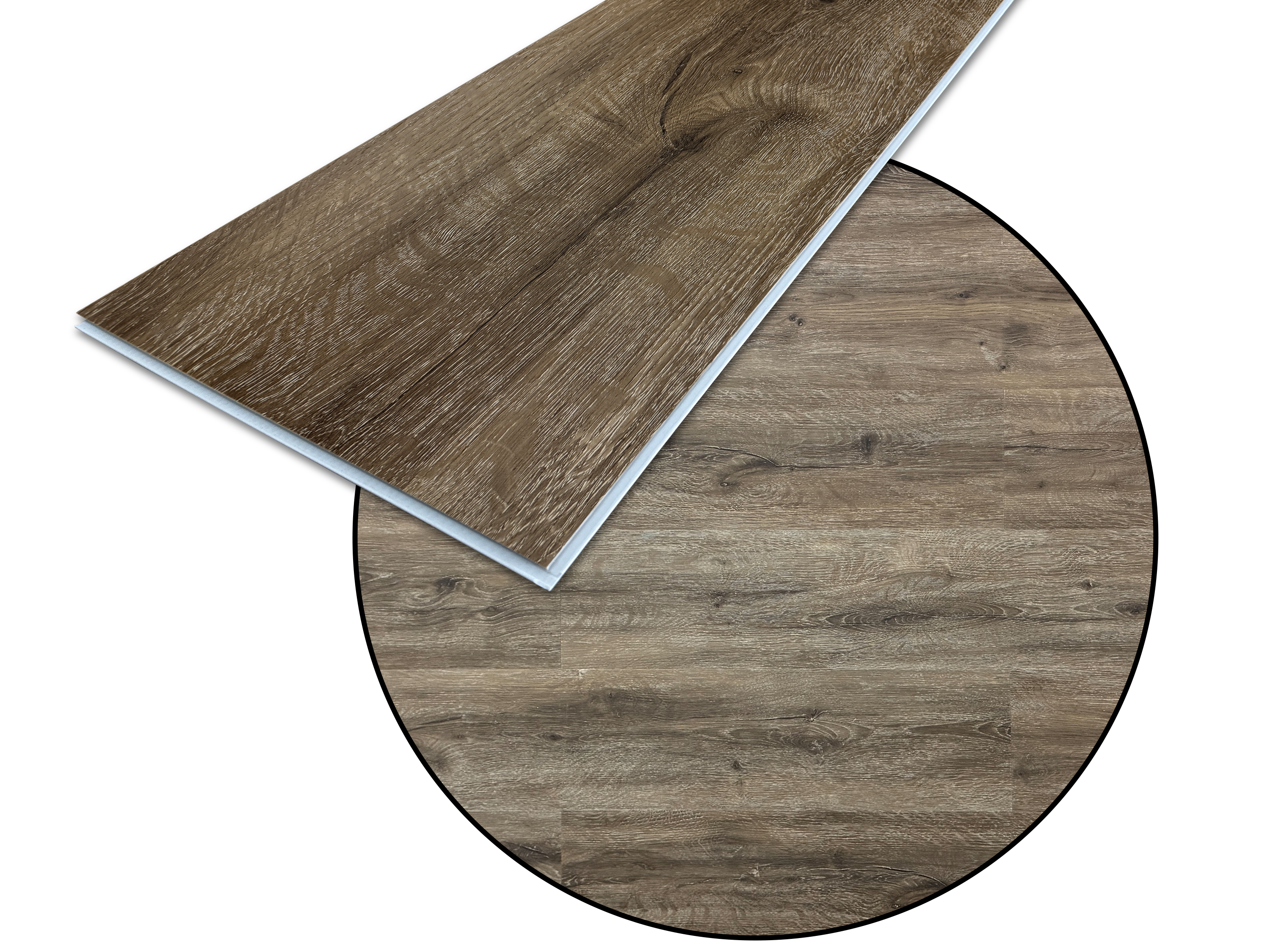 TRECOR® SPC / RIGID Klick Vinylboden Eiche Premium Braun Landhausdiele - 5 mm - Synchronoberfläche - 5G Klick