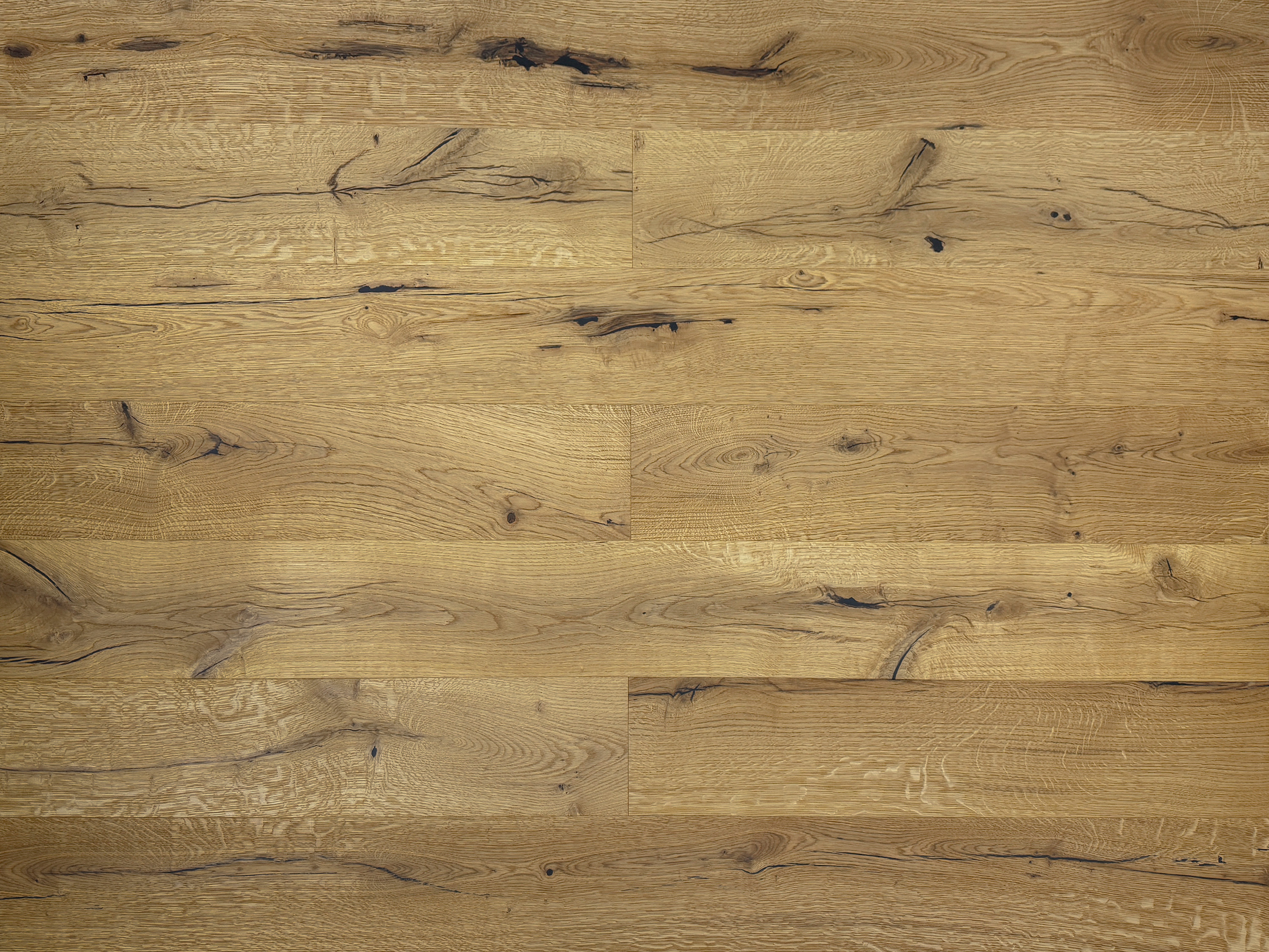 Parkettboden Eiche Country Klick Parkett Landhausdiele 3 Schicht 190 mm Breit Rubio R101, gebürstet, gefast & endgeölt