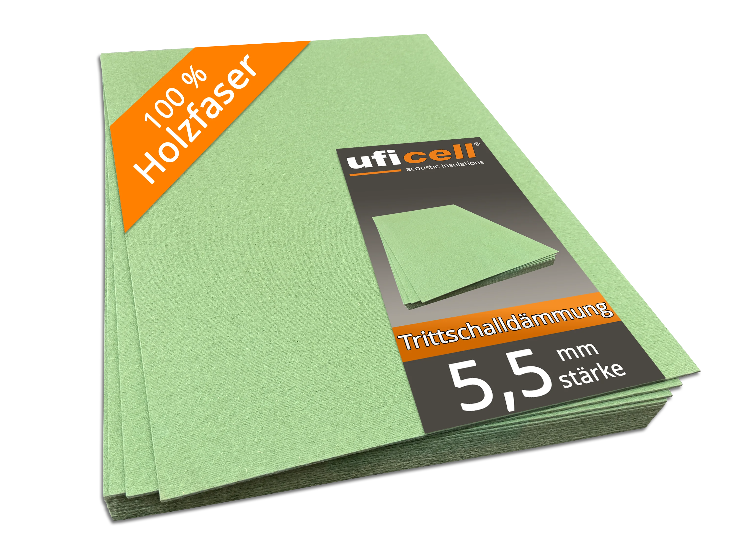 uficell® PARQUET FELT Trittschalldämmung Parkettunterlage aus Holzfaser - Stärke: 5,5 mm