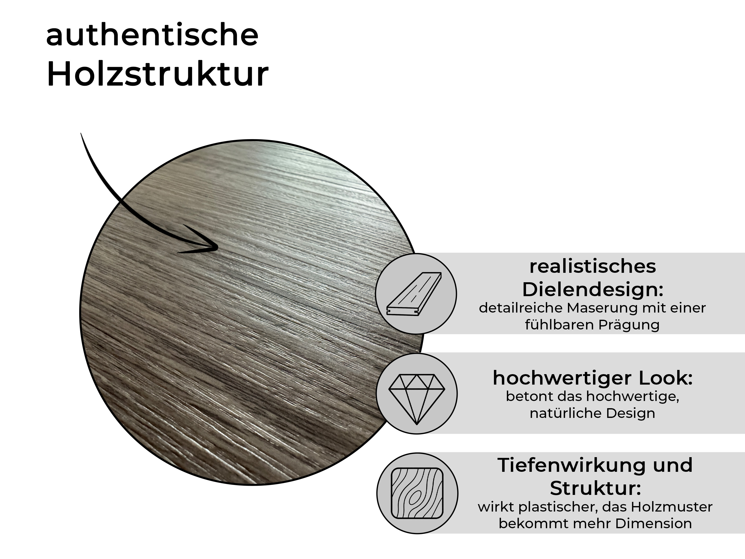 TRECOR® LVT Dryback Klebe-Vinylboden Eiche Rustikal Grau Landhausdiele – wasserfest, 2 mm stark, 0,3 mm Nutzschicht