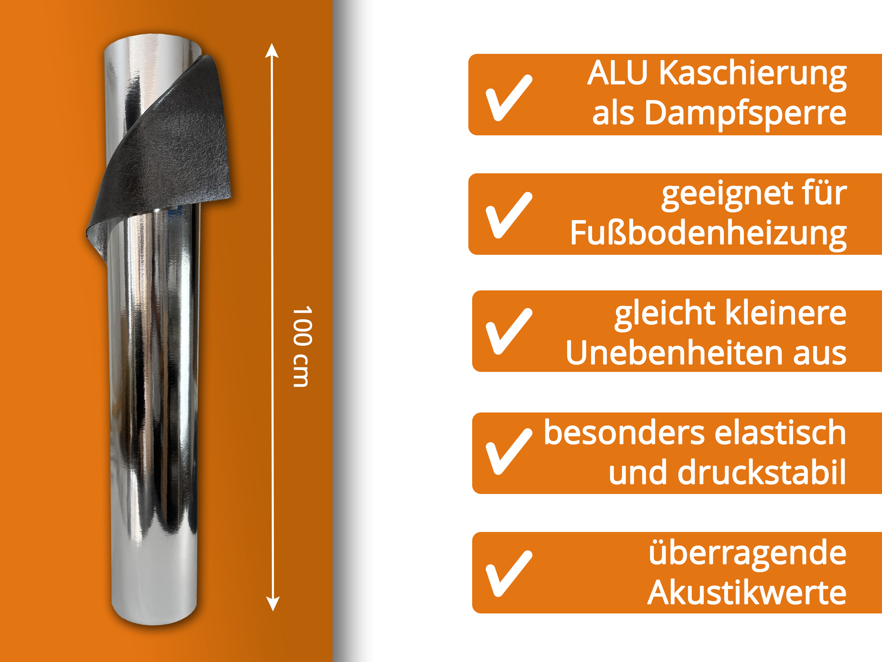 Trittschall Unterlage uficell® Silence Floor ALU Akustik mit Mineralsandfüllung B-Ware