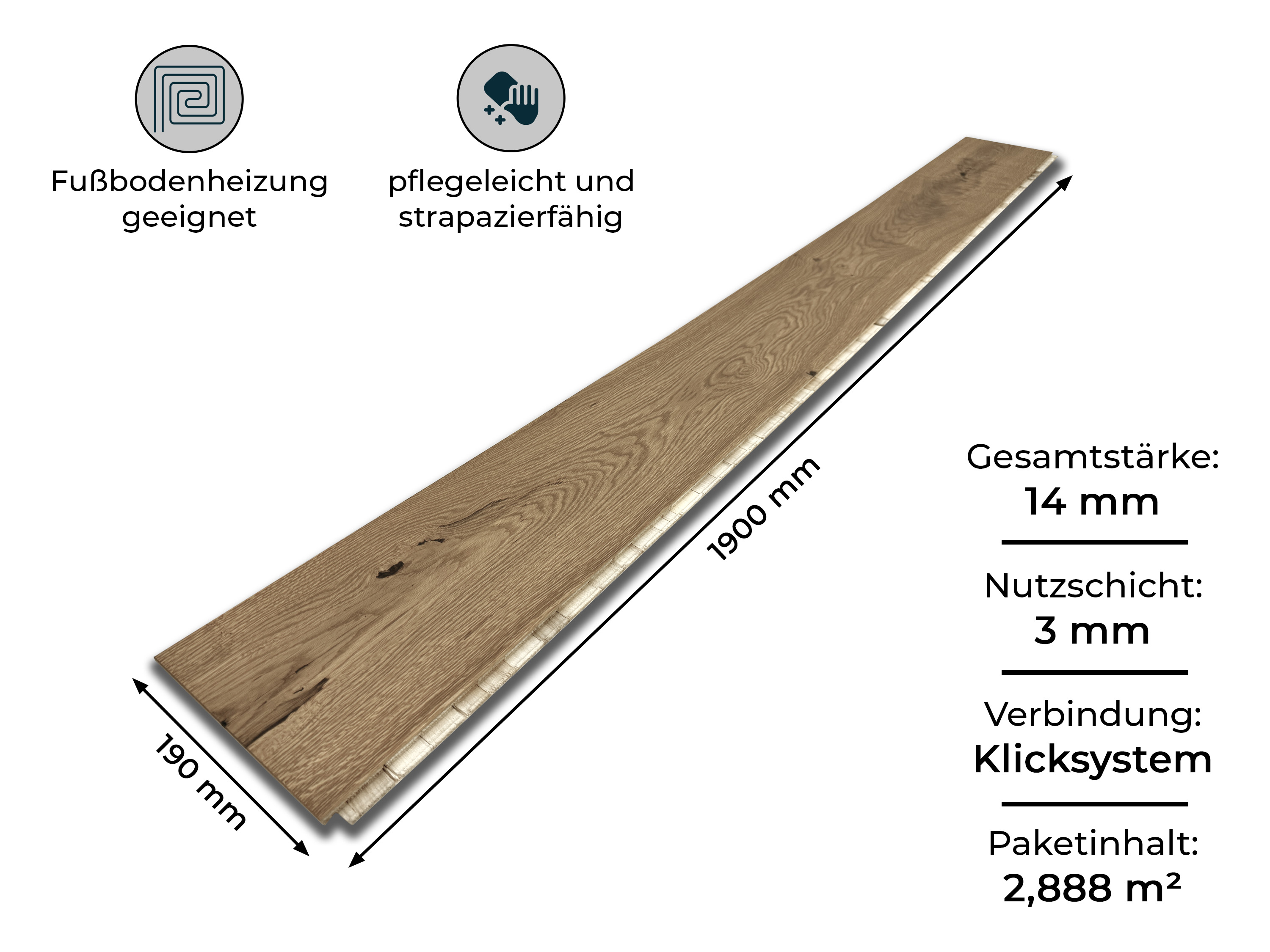 Parkettboden 3-Schicht Landhausdiele Eiche Rustikal Parkett gebürstet RUBIO R920 Crudo endgeölt