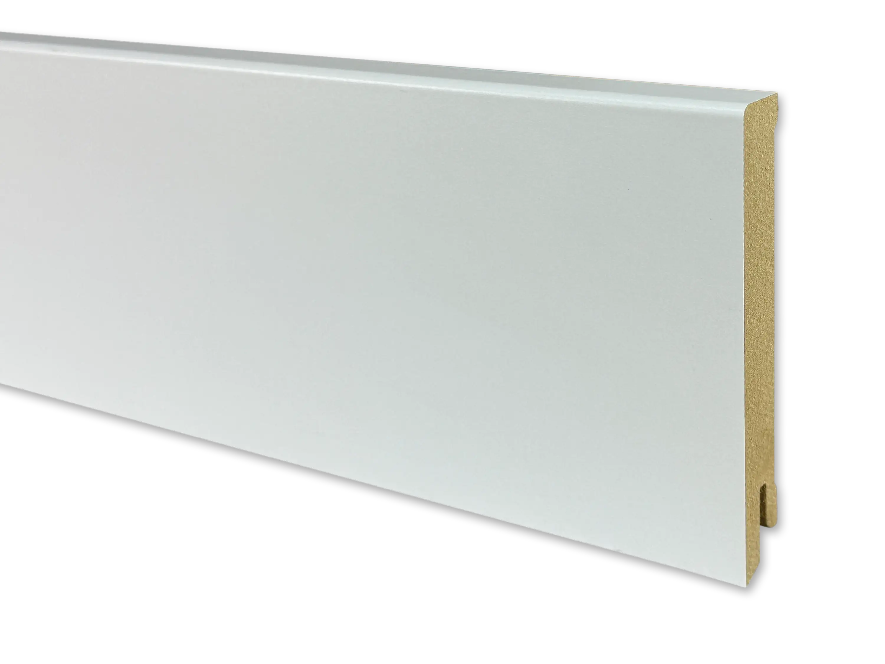 TRECOR® CUBE Sockelleiste, Fußleiste 16 x 100 mm in Weiß RAL 9016 - CLIPSTAR Fräsung