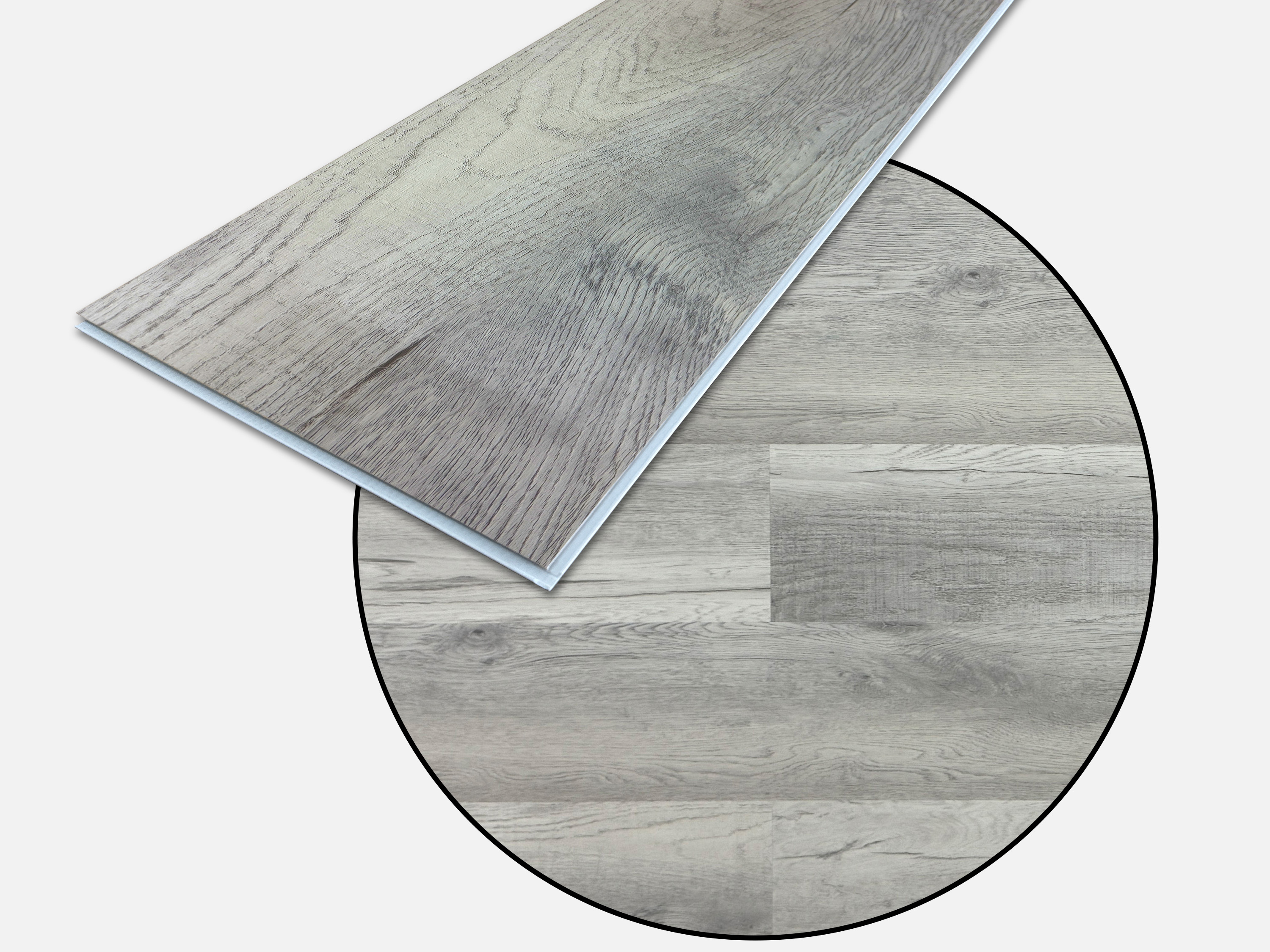 Vinylboden Rigid SPC Cottage Eiche Grau 5G Klicksystem 6,5 mm, V4 Fuge, inkl. 1 mm Trittschalldämmung