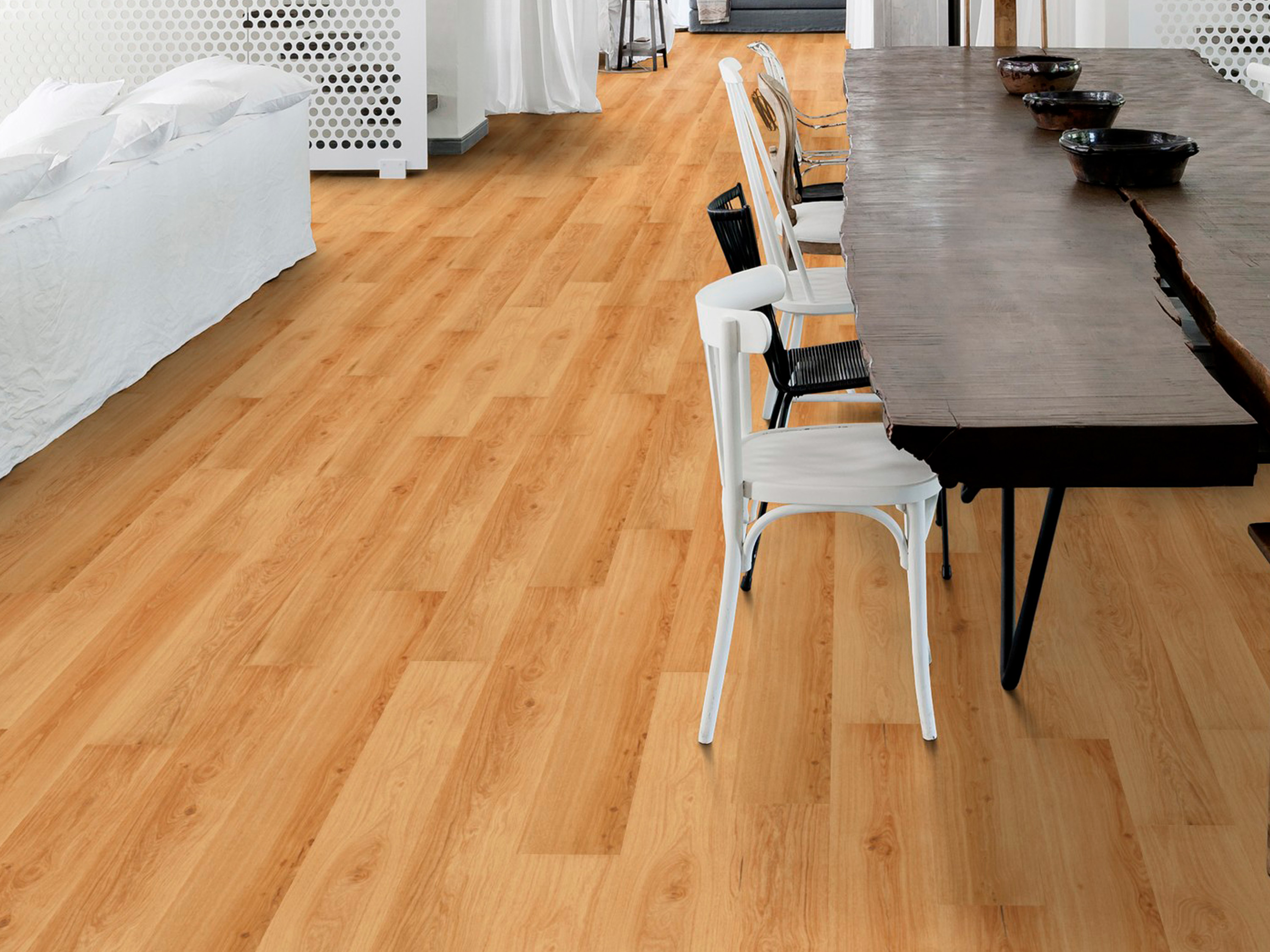 Kork Designboden Wood Basic - Matera Oak, digitalbedrucktes Korkfurnier
