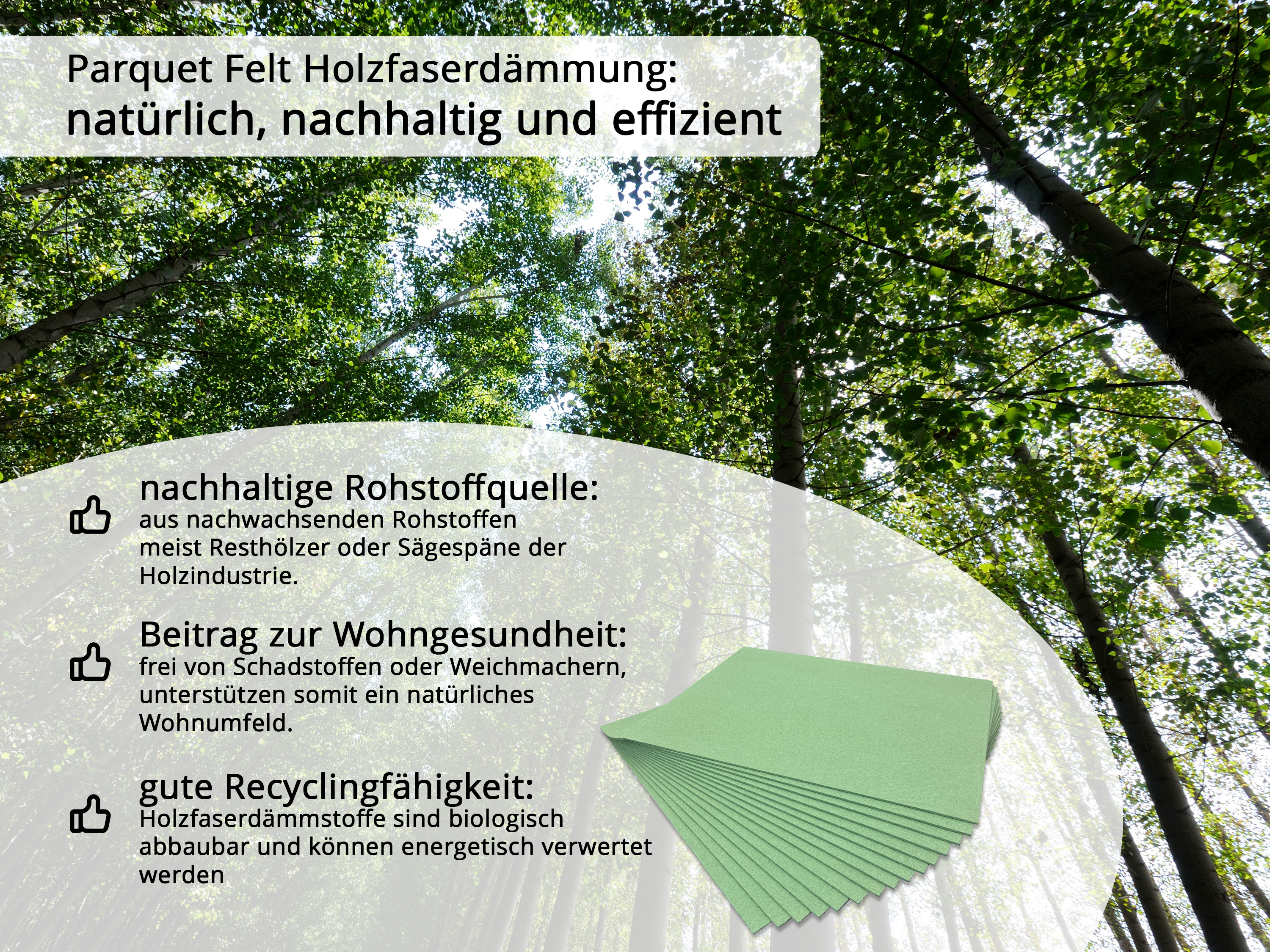 uficell® PARQUET FELT Trittschalldämmung Parkettunterlage aus Holzfaser - Stärke: 5,5 mm