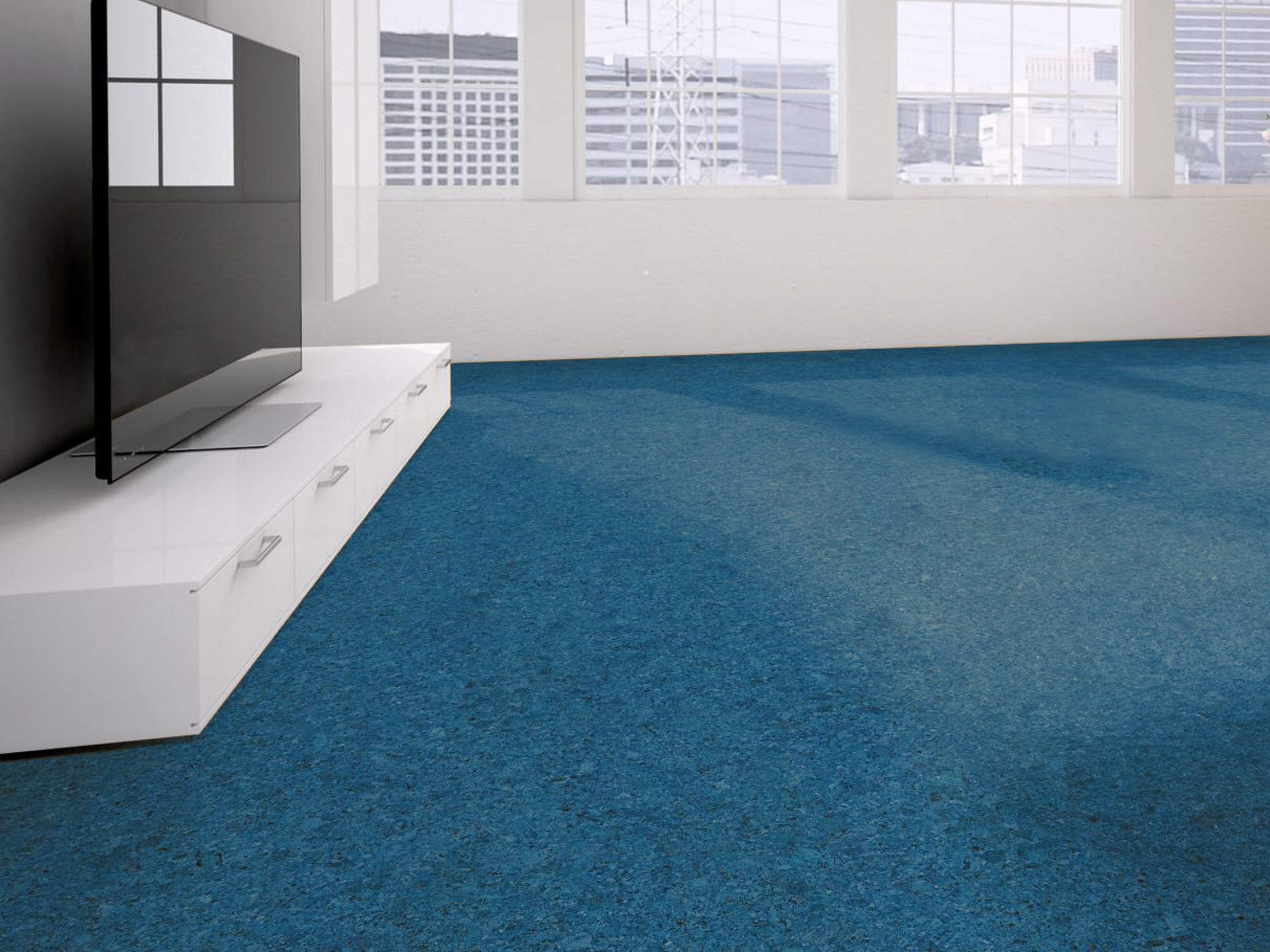 TRECOR® Klick Korkboden FORTI - 10 mm Stark - Farbe: Signalblau