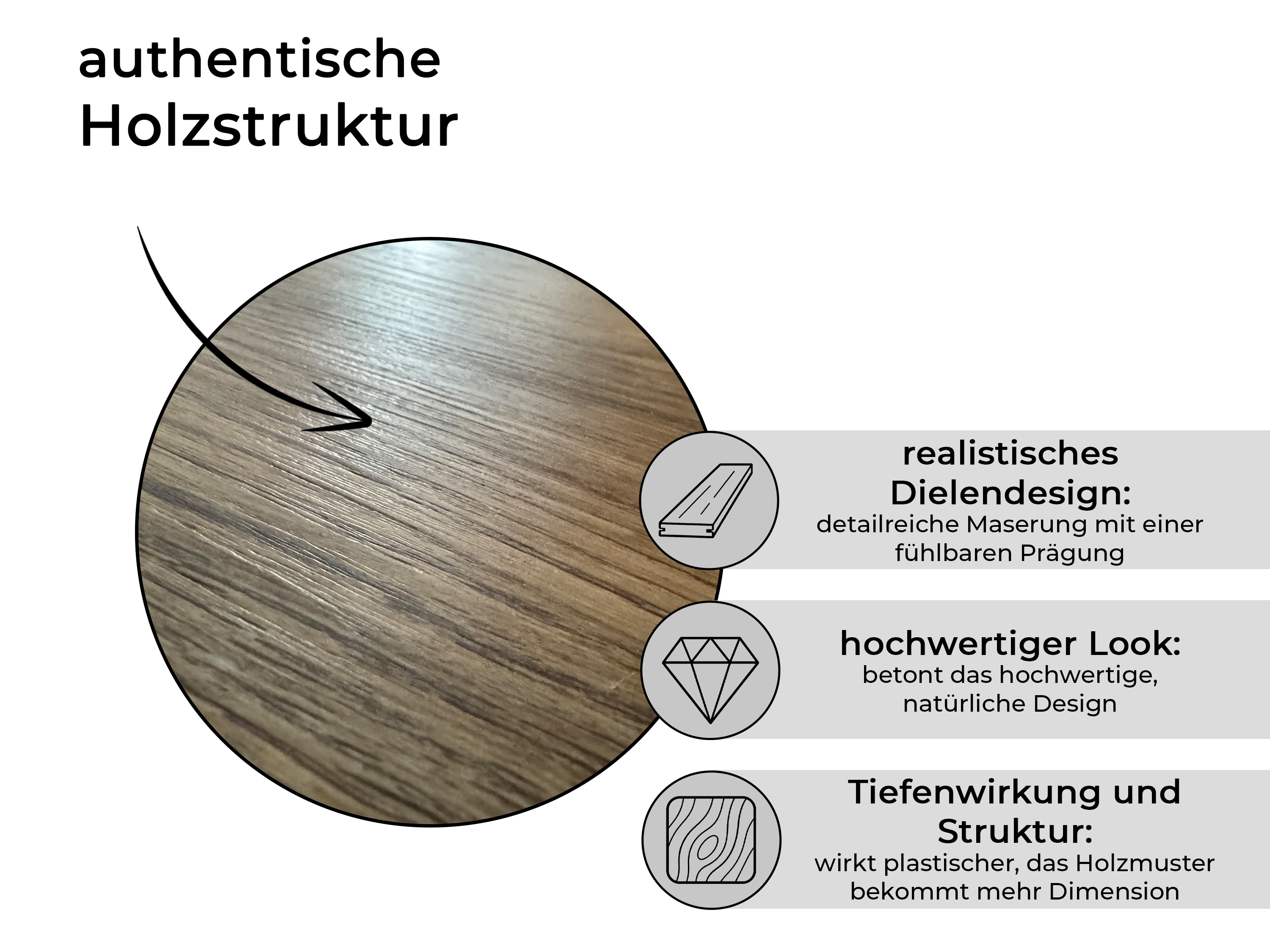 TRECOR® LVT Dryback Klebe-Vinylboden Eiche Rustikal Natur Landhausdiele – wasserfest, 2 mm stark, 0,3 mm Nutzschicht
