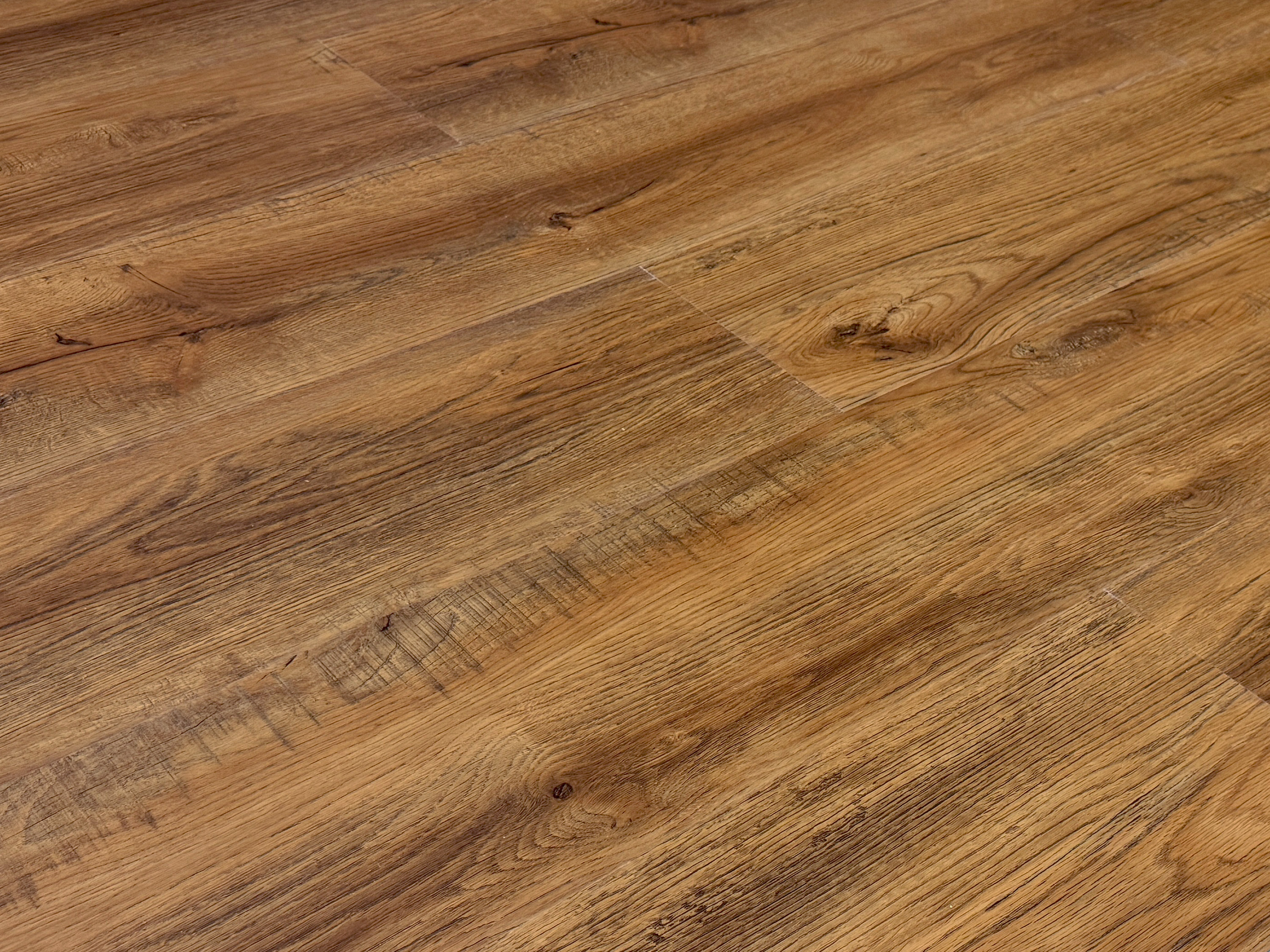 TRECOR® LVT Dryback Klebe-Vinylboden Eiche Rustikal Dunkel Landhausdiele – wasserfest, 2 mm stark, 0,3 mm Nutzschicht