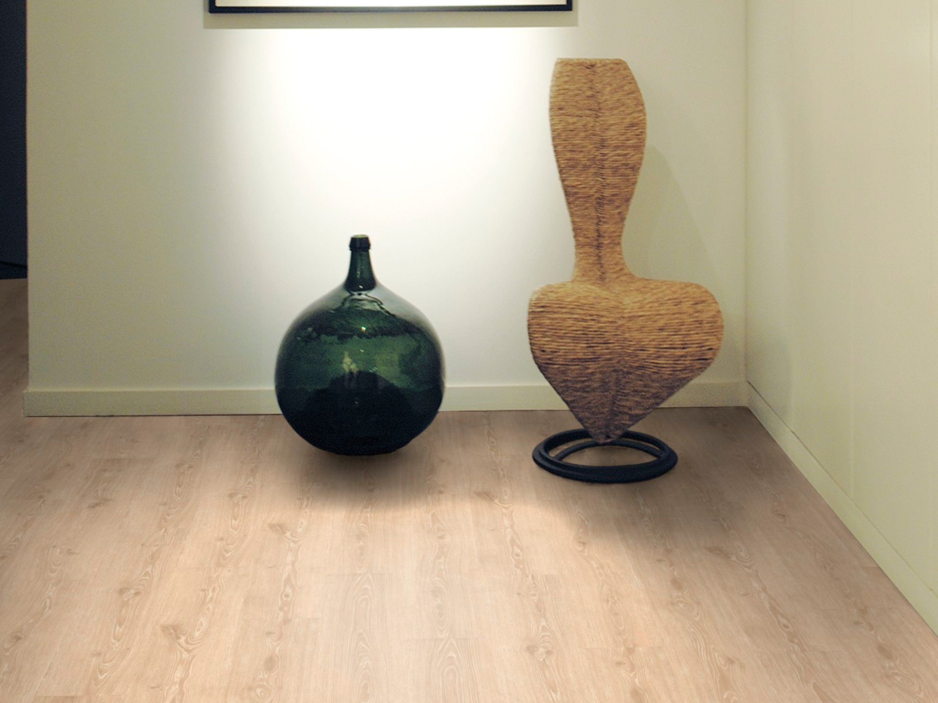 Kork Designboden Wood Basic - Panama Oak Light Sand, digitalbedrucktes Korkfurnier
