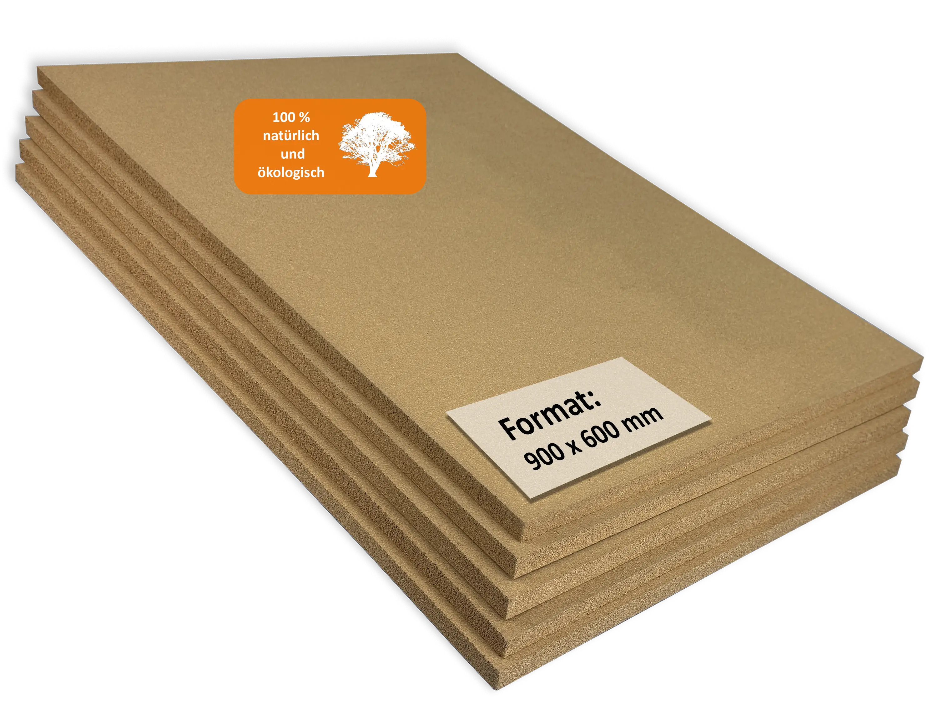 Pinnwand Korkplatten Superfein (beidseitig geschliffen) Format 900 x 600 mm