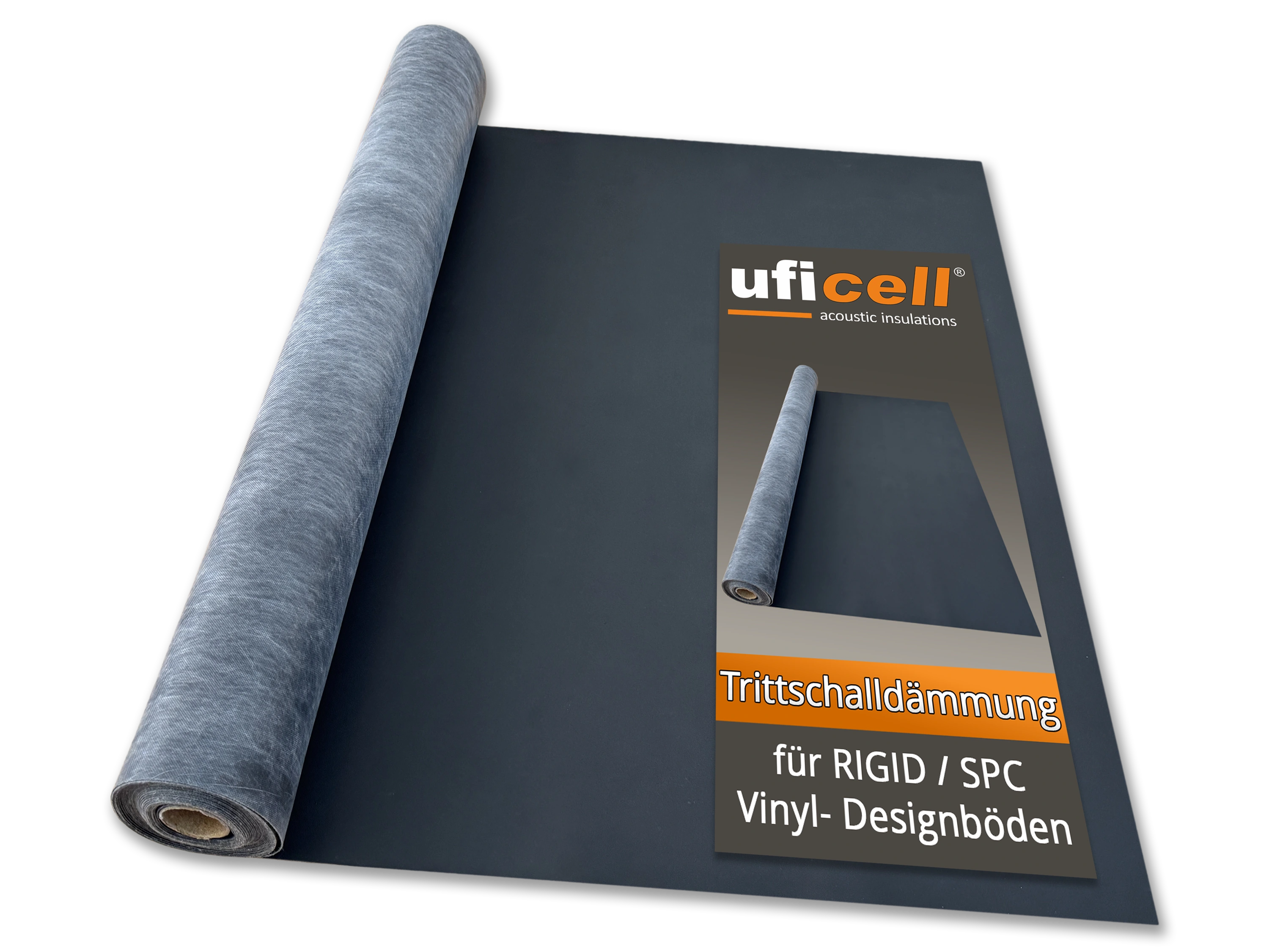 Vinylunterlage uficell® VINOSILENT premium Trittschallmatte mit Anti-Rutsch Oberfläche für Rigid/SPC Vinyl