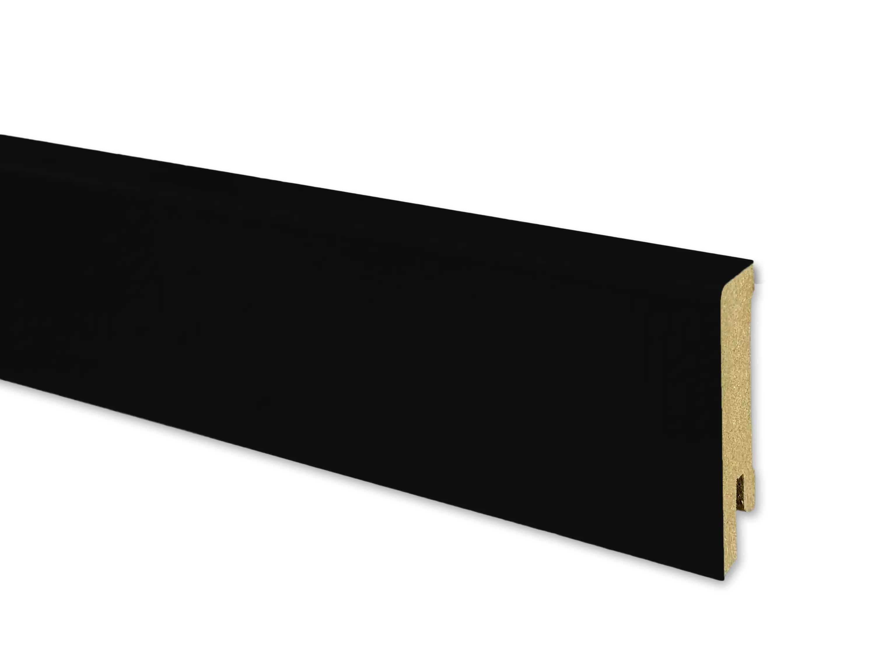 CUBE Sockelleiste Schwarz , Fußleiste 16 x 58 mm in schwarz RAL 9005 - CLIPSTAR Fräsung