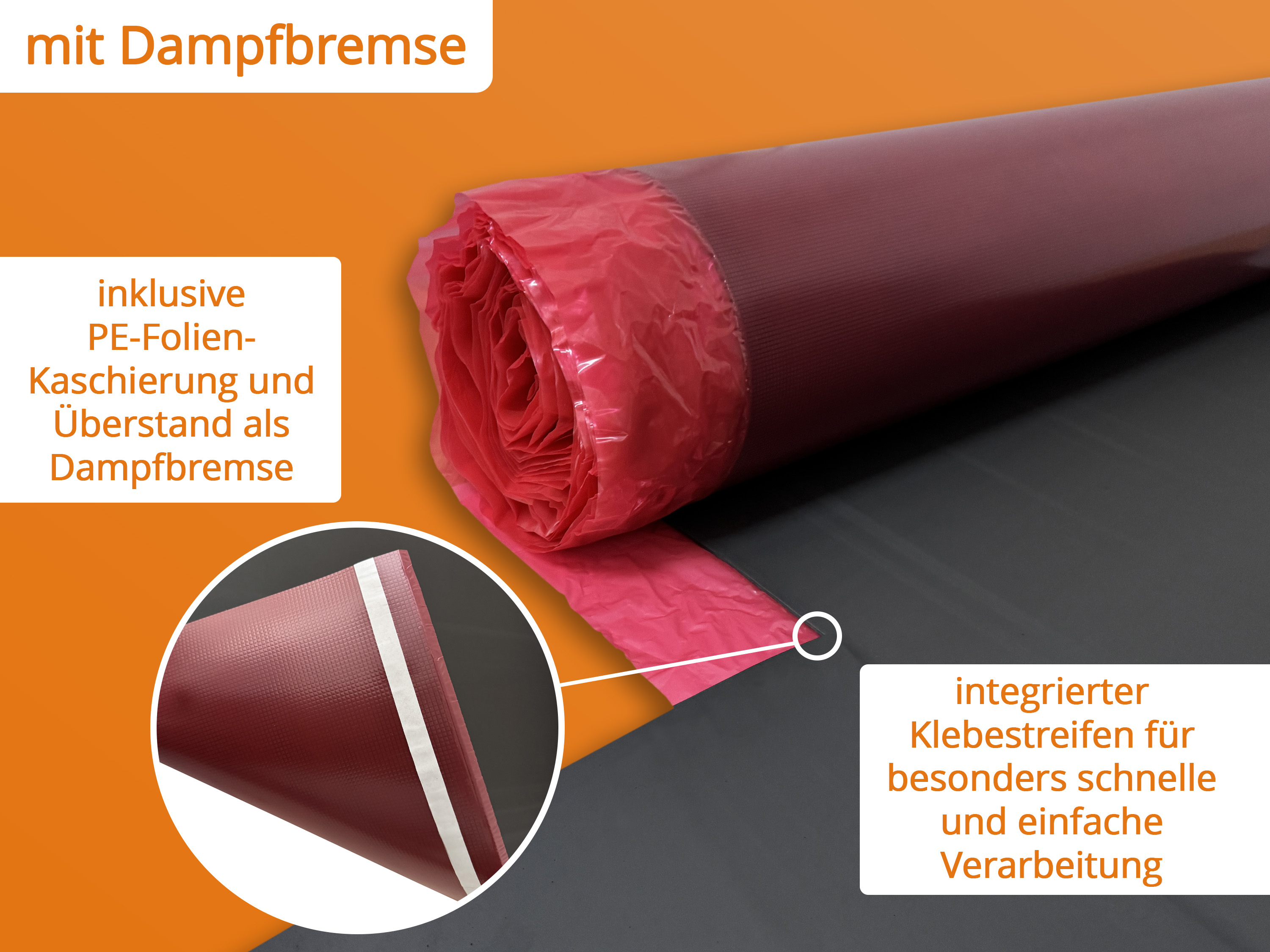 uficell® Multisound Aquastopp Akustik Trittschalldämmung mit Dampfbremse 80 mµ