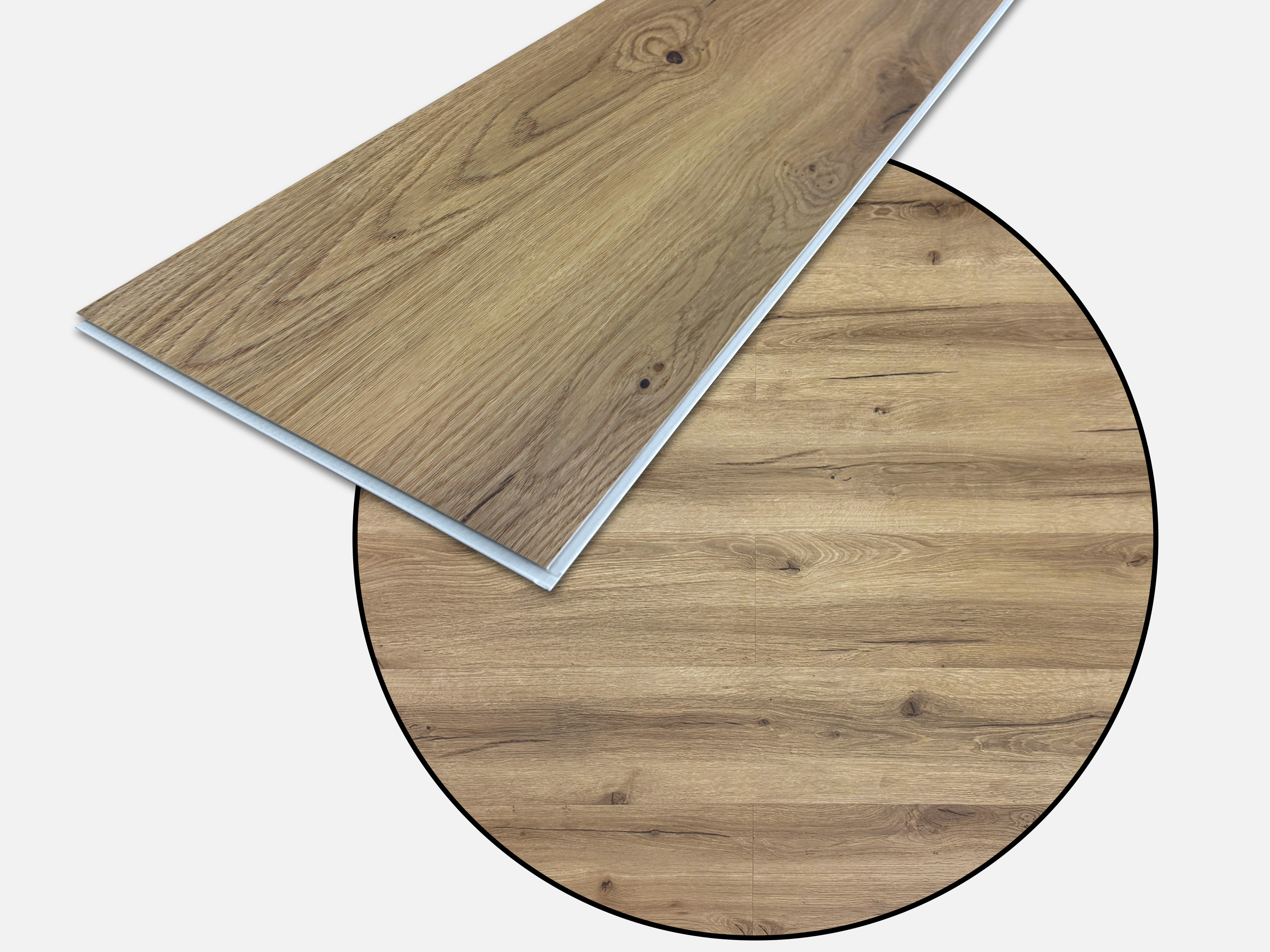 Vinylboden Eiche Premium Natur SPC Klickvinyl 6,5 mm Stark, V4 Fuge inkl. 1,5 mm Trittschalldämmung