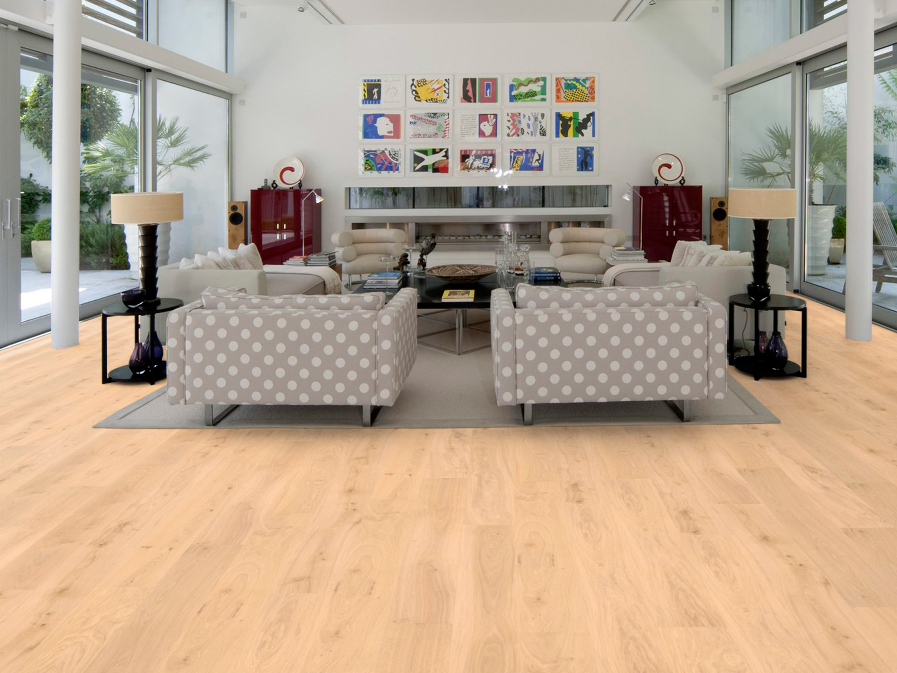 Kork Designboden Wood Basic - Natural Oak Almond, digitalbedrucktes Korkfurnier