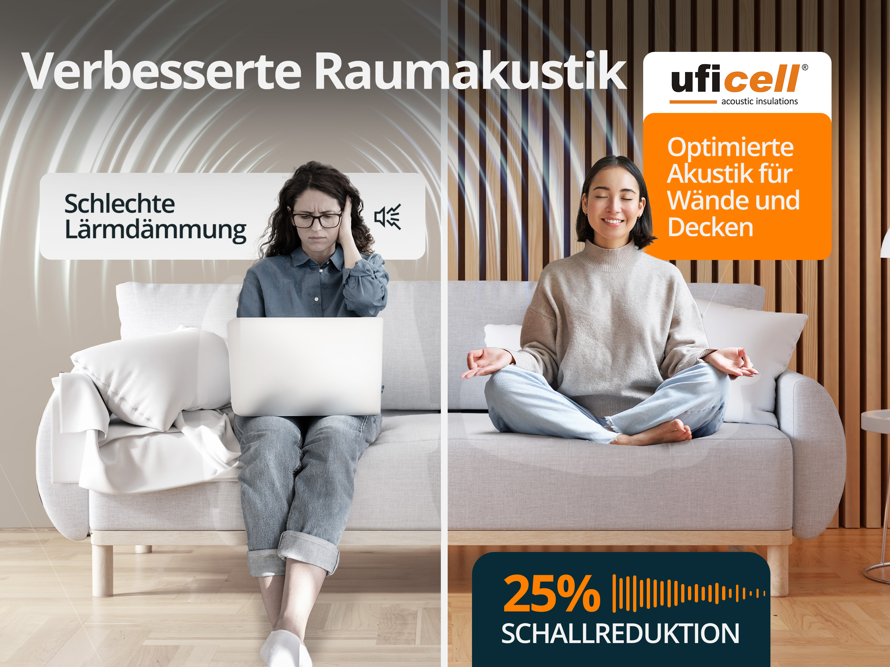 Akustikpaneele Wandpaneele Echtholz Lamellen Wandverkleidung - Eiche Natur zur Schalldämmung