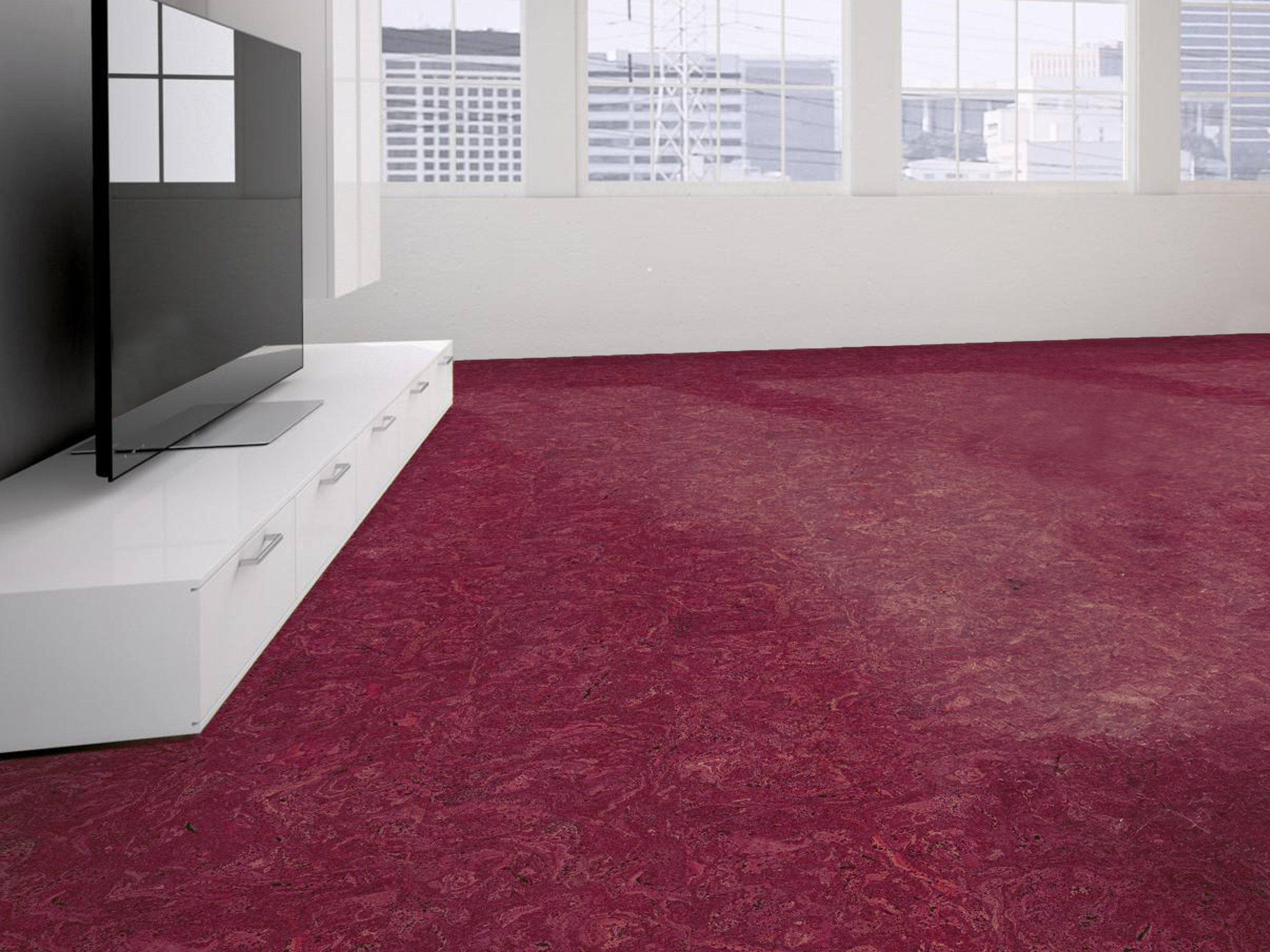 TRECOR® Klick Korkboden Stilo - 10 mm Stark - Farbe: Purpurrot