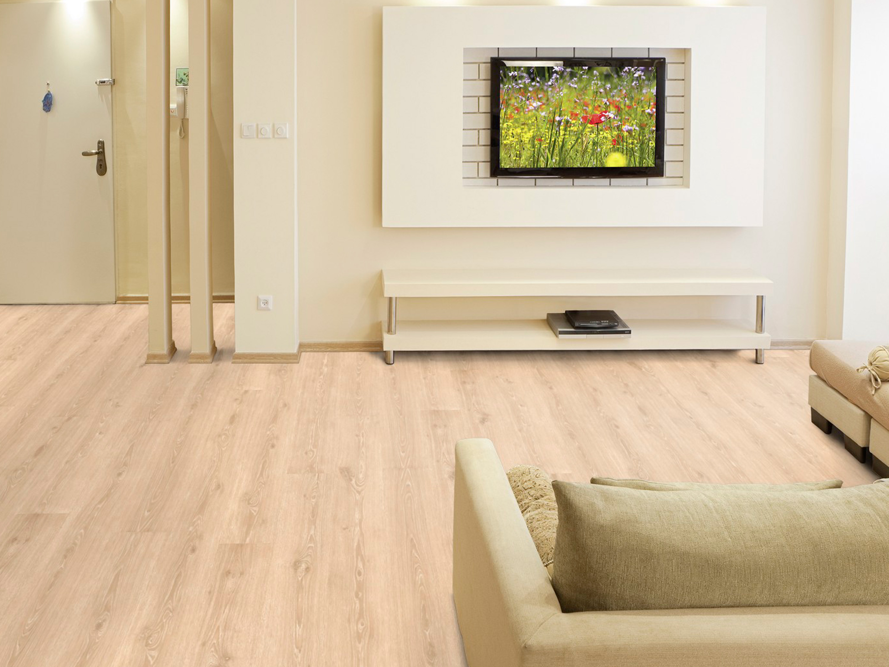 Kork Designboden Wood Basic - Dakota Oak Greyge, digitalbedrucktes Korkfurnier