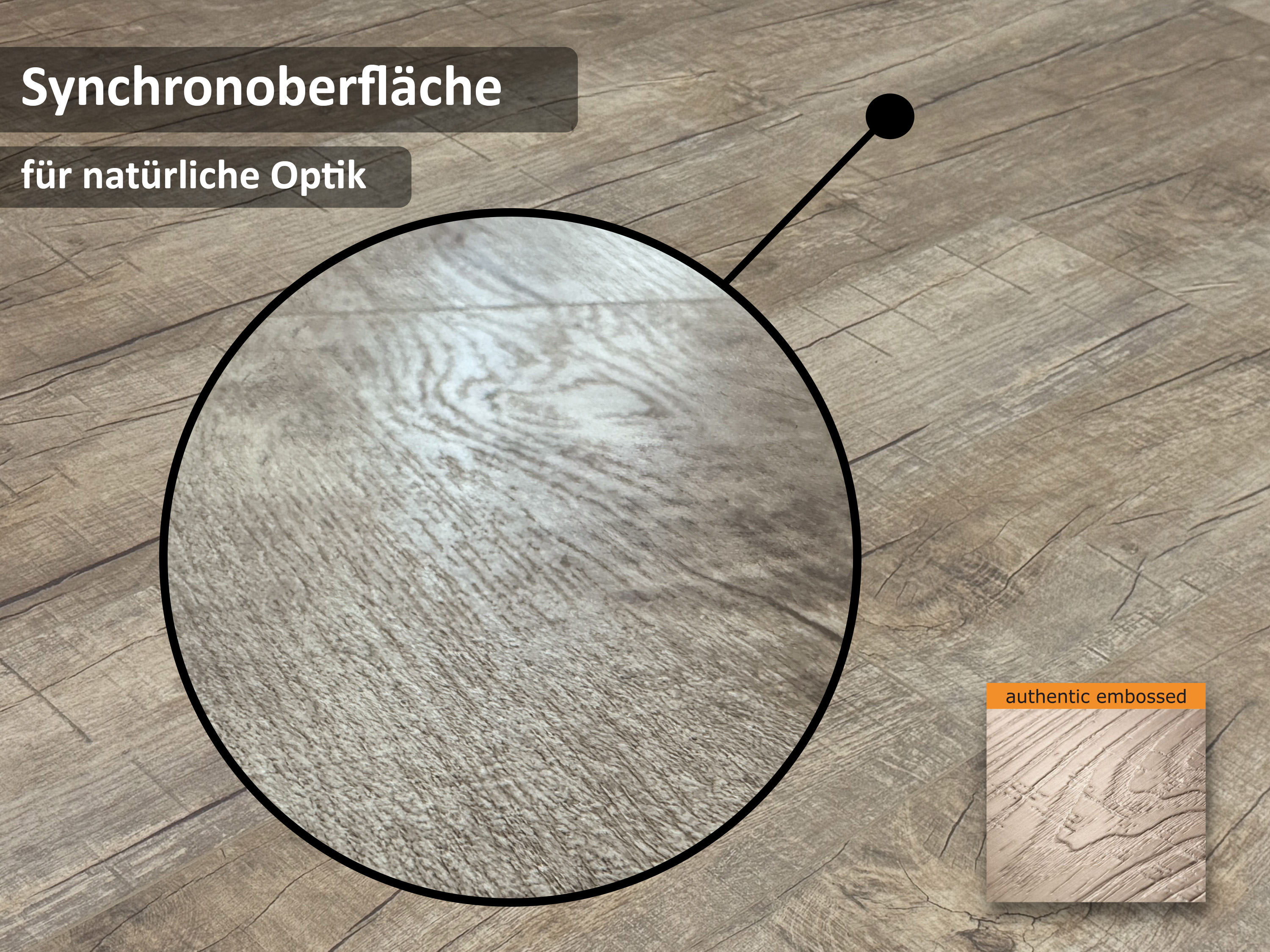 Vinylboden Eiche Old Rustik Klickvinyl 6 mm Stark inkl. Trittschalldämmung 0,5 mm Nutzschicht V4 Fuge