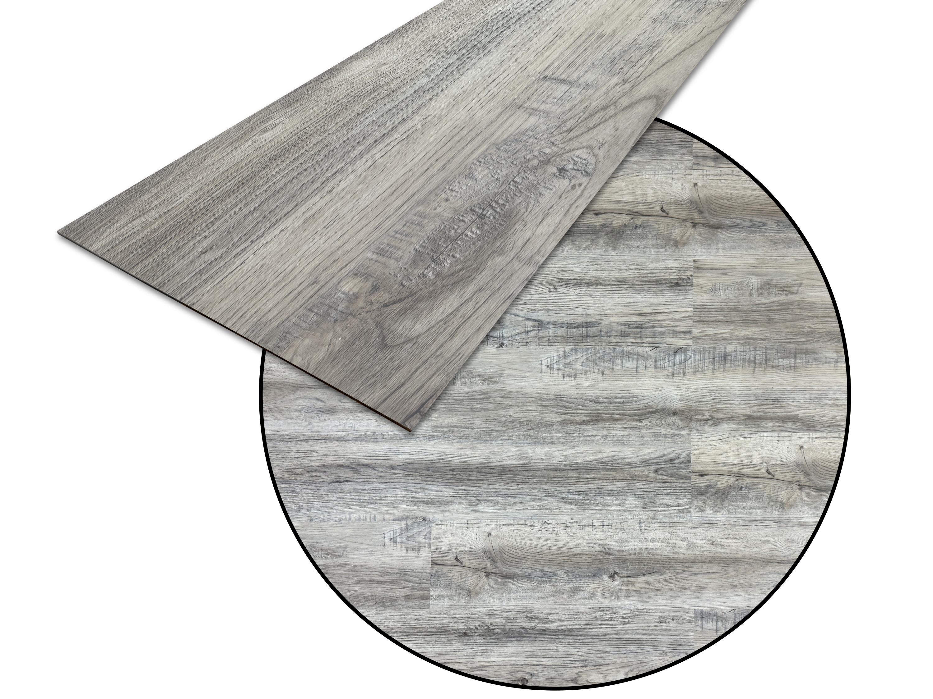 TRECOR® LVT Dryback Klebe-Vinylboden Eiche Rustikal Grau Landhausdiele – wasserfest, 2 mm stark, 0,3 mm Nutzschicht
